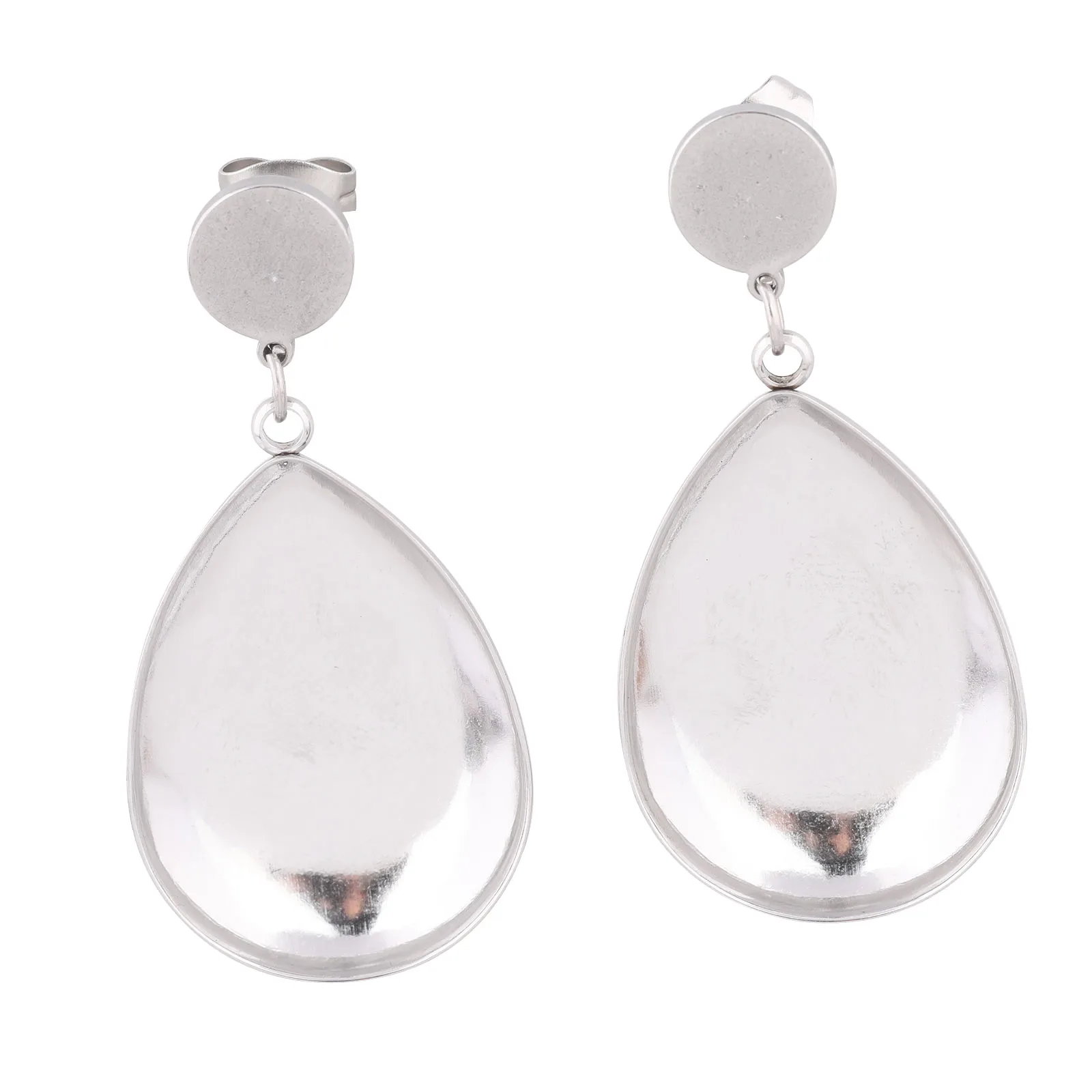 

10 шт., заготовки для сережек из нержавеющей стали для 18x25 мм, каплевидные кабошоны, камни, серьги-гвоздики «сделай сам», фурнитура