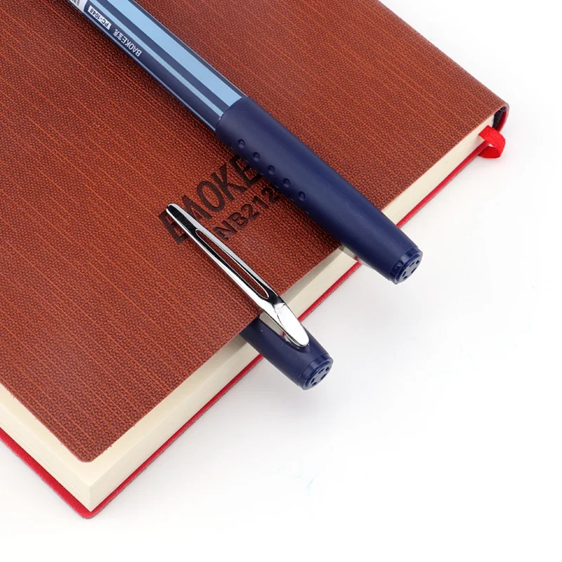 BAOKE PC1048 1.0mm Caneta de tinta gel para escritório Preto Azul Cor de tinta Caneta de clipe de metal de grande capacidade para sinal, notado, escrita