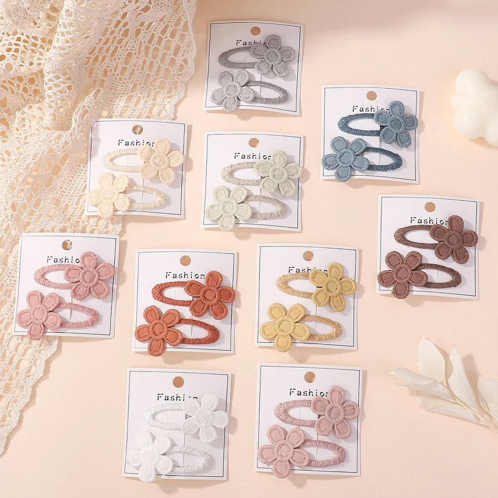 

2Pcs/set Daisy Flower Hair Clips for Baby Girls Cute Hair Bang Side Clip Hairpins Barrette Ins Kid Hair Accessories Wholesale