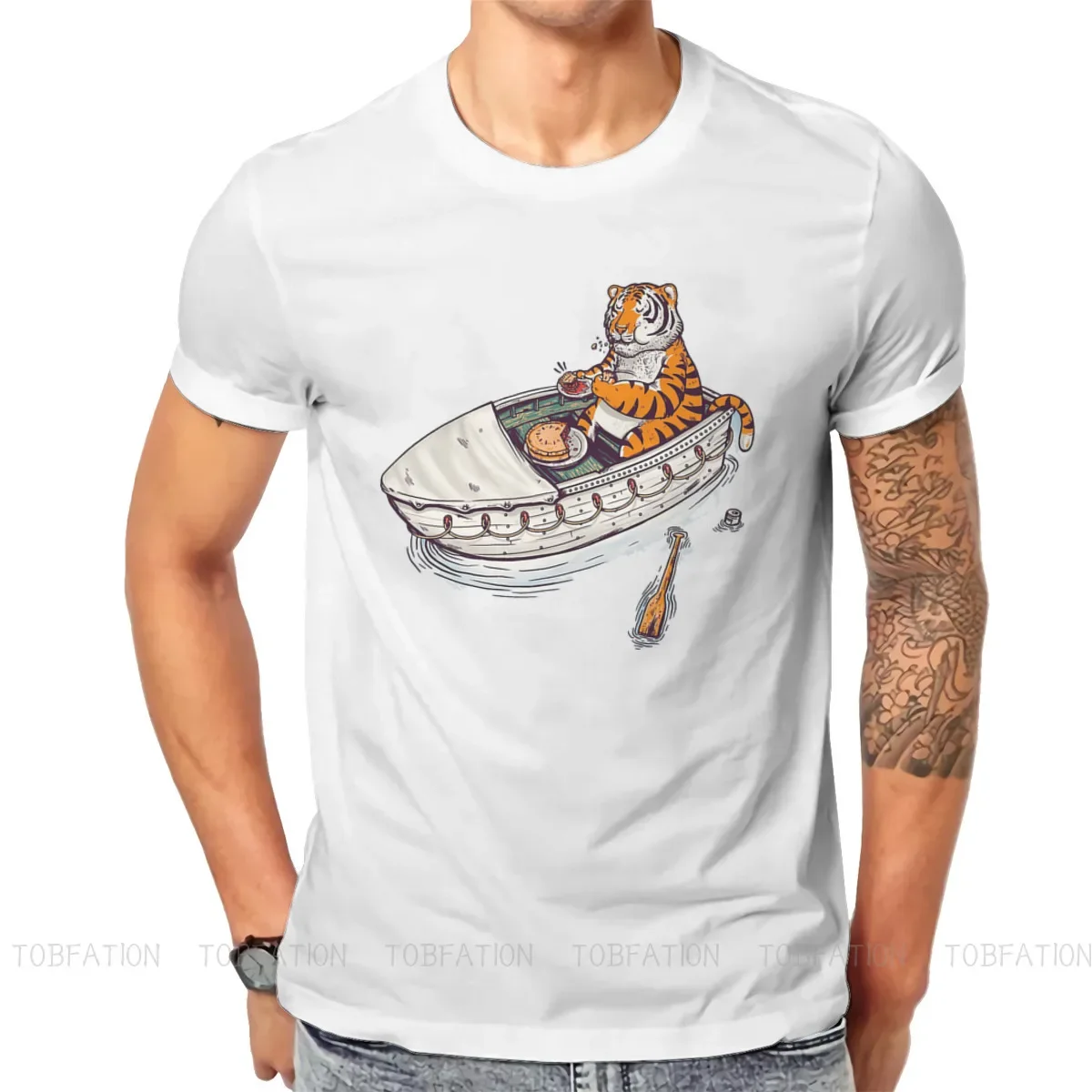 Fashion Newest TShirts Life of Pi Tiger Pi Patel Adventure Film Men Harajuku Fabric Streetwear T Shirt Round Neck