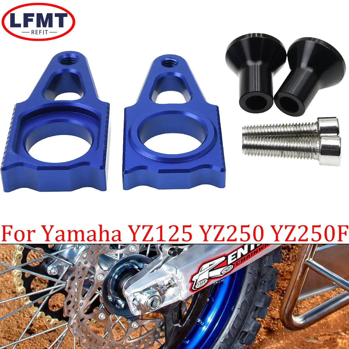 

Motorcycle CNC Rear Adjuster Block Chain For Yamaha YZ125 YZ250 YZ125X YZ250X YZ250F YZ450F YZ250FX YZ450FX WR250F WR450F YZ WR