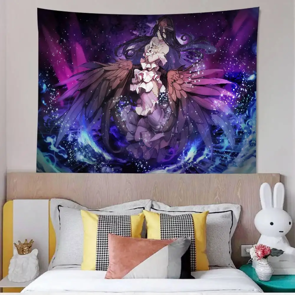 Albedo Overlord Printed Large Wall Tapestry Hanging Tarot Hippie Wall Rugs Dorm Home Decor