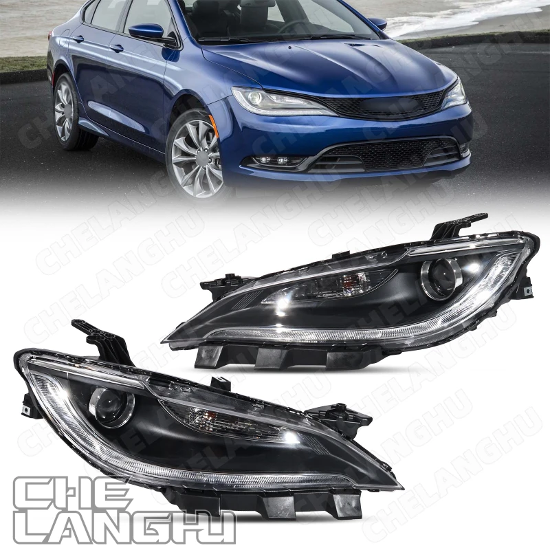 Faro Delantero para Chrysler 200 2015 2016 2017, Luz de Señal de Giro Delantera, Faro Halógeno DRL LHD, Accesorios para Automóviles CH2502260 68284785AA