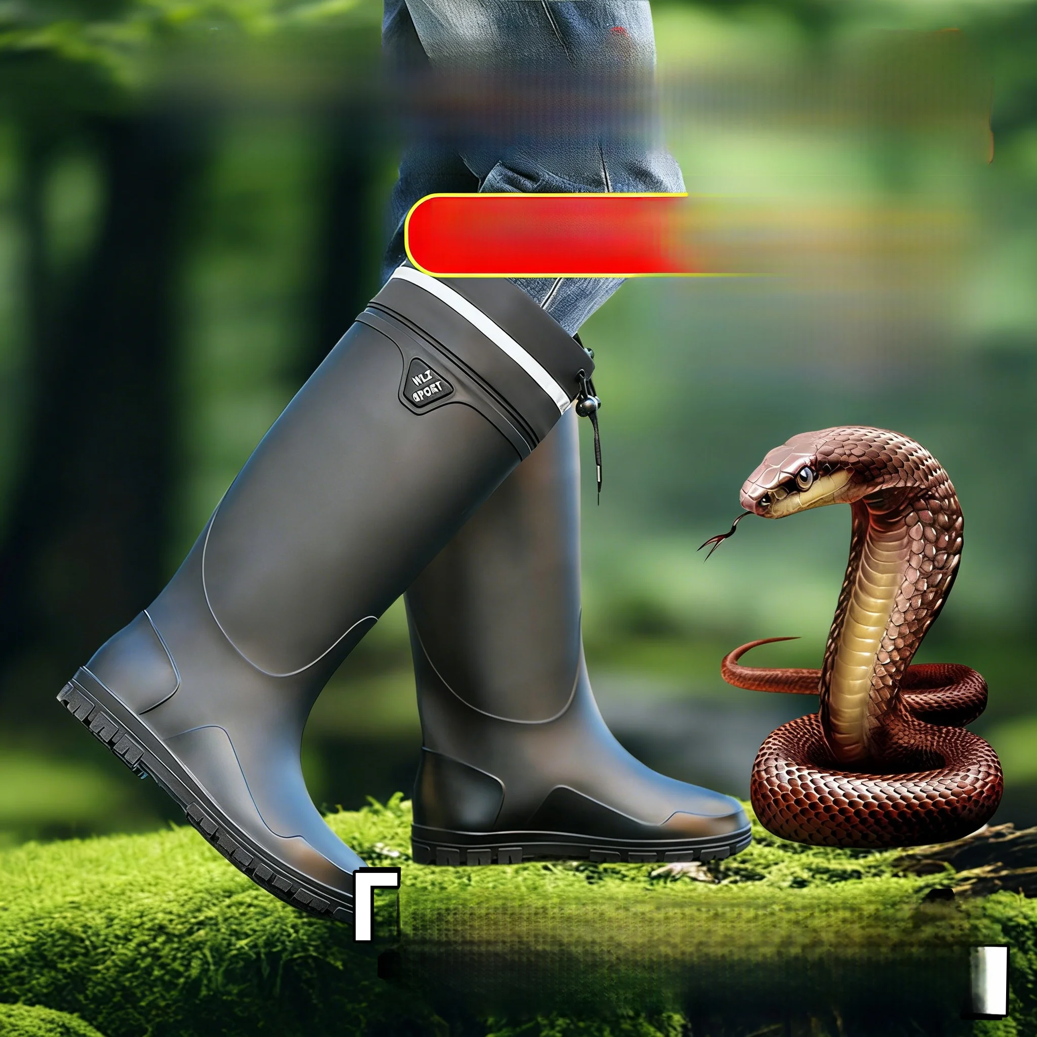 outdoor-thickened-snake-bite-proof-fishing-rain-boots-professional-water-shoes-anti-piercing-model-leg-protection-field-work