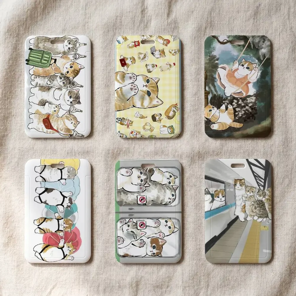 Popular Cute M-Mofusand Cat Frosted Plastic ID Badge Holder Durable Work Card Pouch