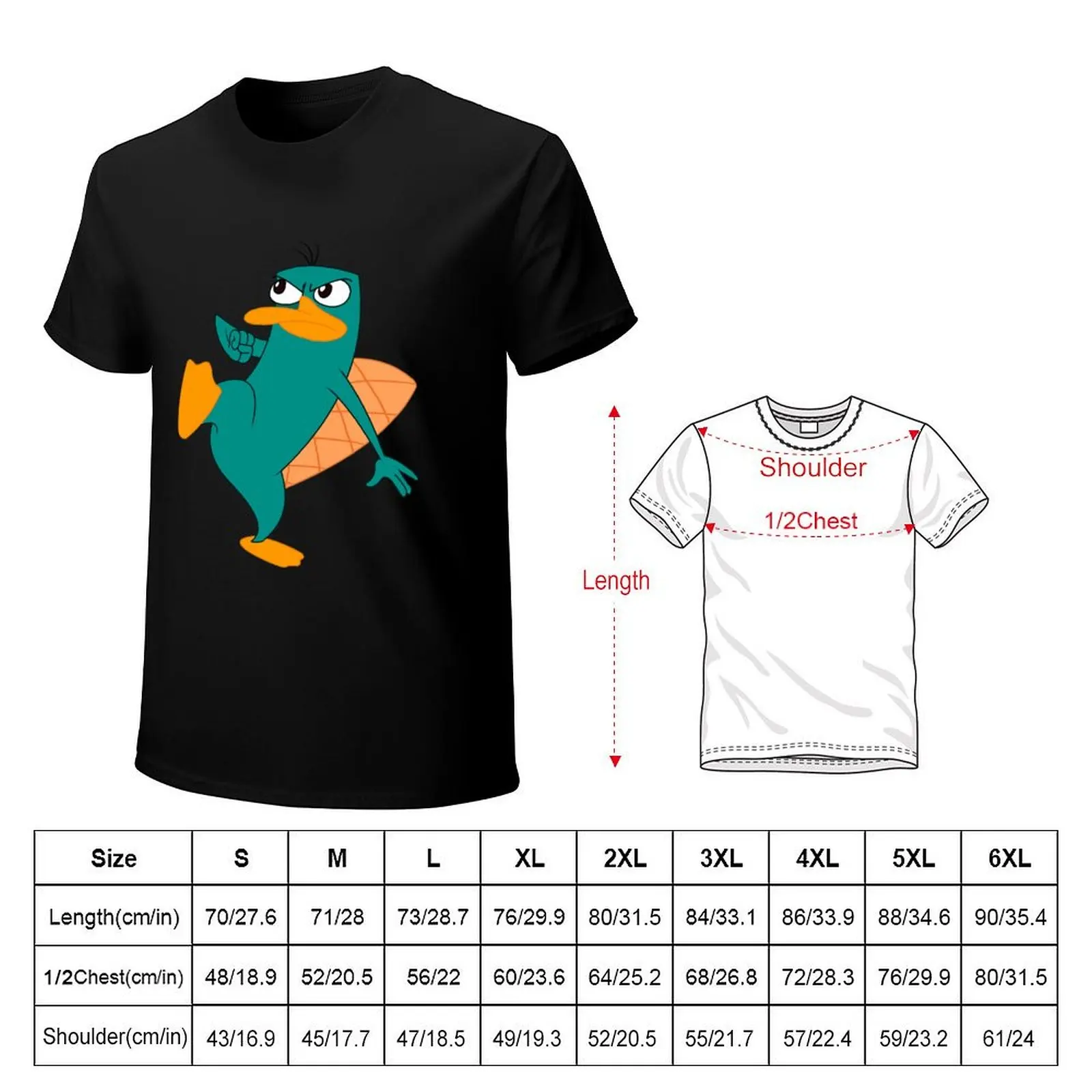 Perry El Ornitorrinco T-Shirt graphic shirts summer clothes Aesthetic clothing rapper graphic tees shirts men