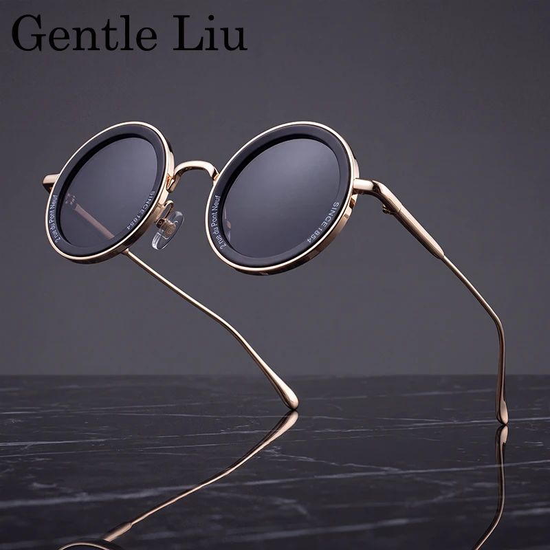 Vintage Steampunk Round Sunglasses Men 2026 Luxury Brand Designer Metal Frame Classic Punk Sun Glasses Male Driving UV400 Shades