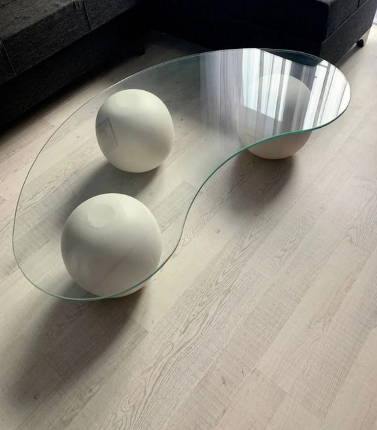 2025 New Tempered Glass Cream Style Coffee Table Creative Simple Living Room Round Tea Table