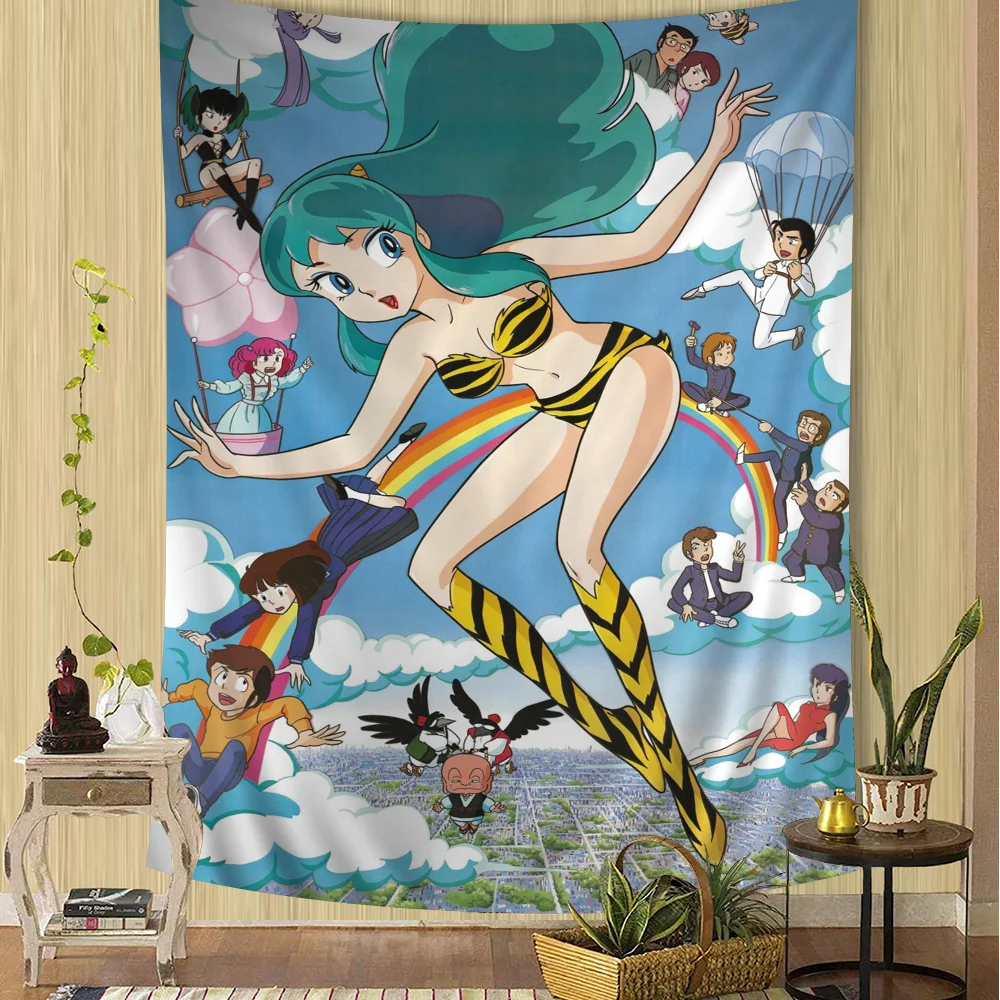 Urusei Yatsura Anime Cartoon Tapestry Home Decoration hippie bohemian decoration divination Home Decor