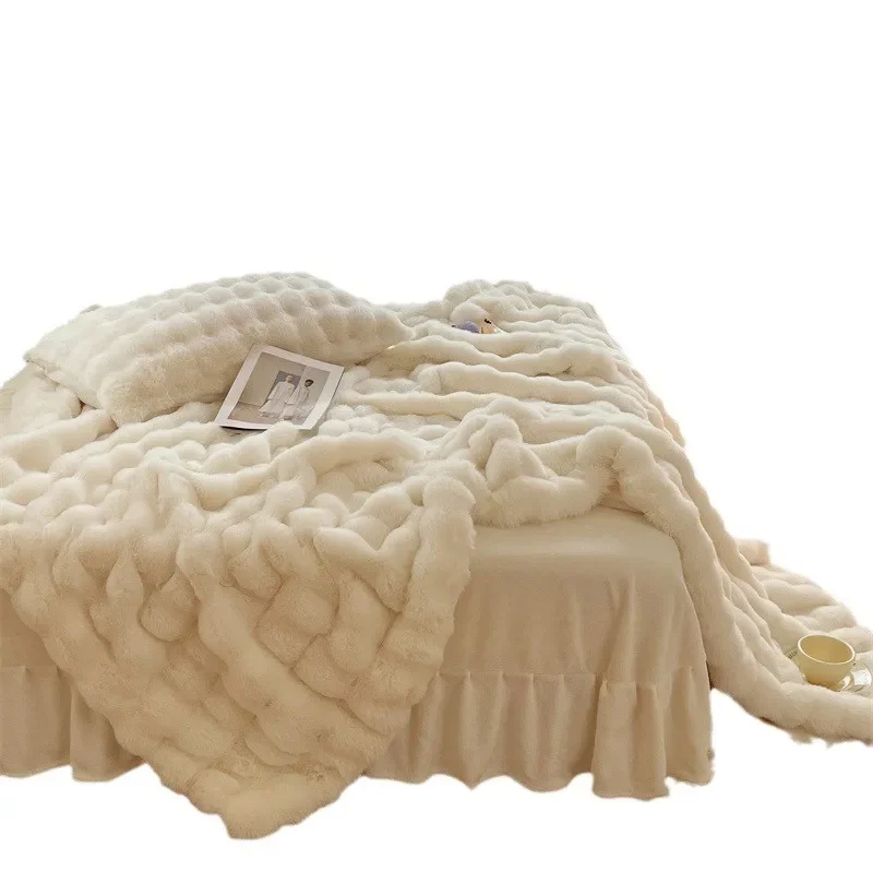 Зимнее плюшевое одеяло с кроликом, приятное для кожи, повседневное одеяло, многофункциональное одеяло, молочное плюшевое одеяло с кондиционером, сна Ins Wind