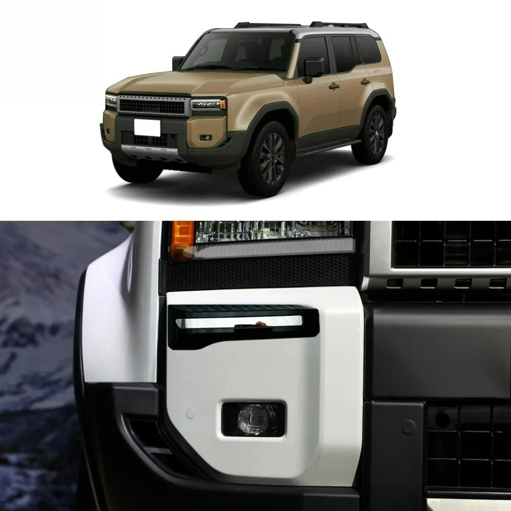

For Toyota Land Cruiser 250 2024 1958 Prado LC250 First Edition Fog lamp upper Decoration panels,Exterior Upgraded Accessories