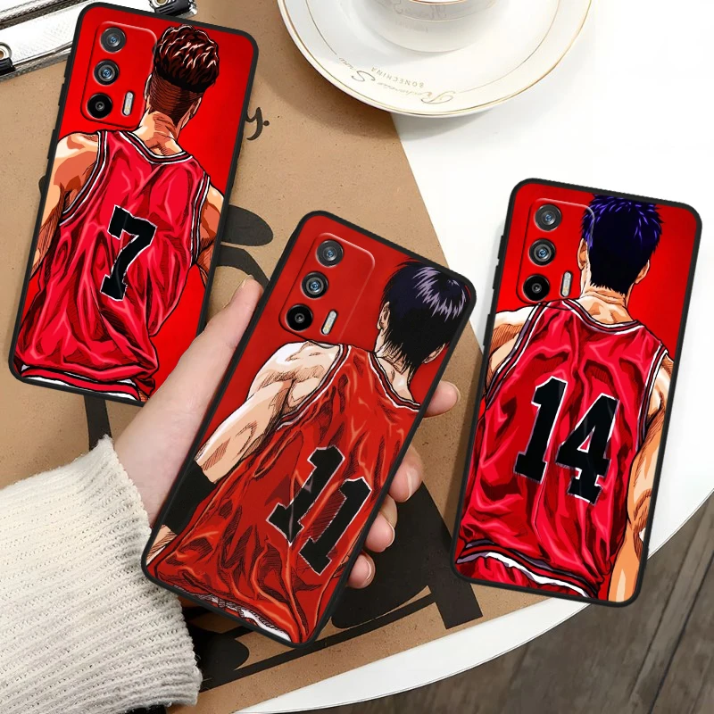 Anime SLAM DUNK For OPPO Realme GT3 2 C55 C33 C35 C30S C31 X3 X2 Q5i Q3S C21Y Pro Black Silicone Phone Case