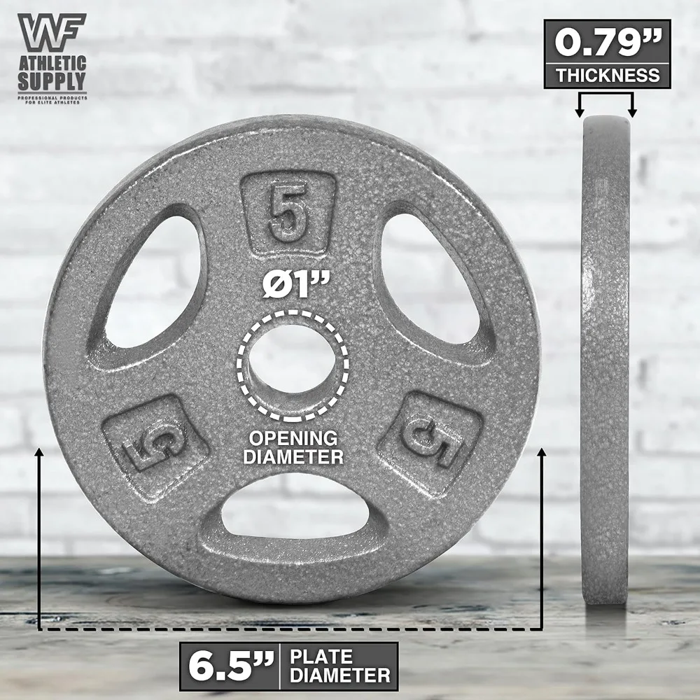 مجموعة دمبل قابلة للتعديل من WF Athletic Supply - 1 بوصة كروم EZ Curl أو شريط مستقيم، أوزان الحديد