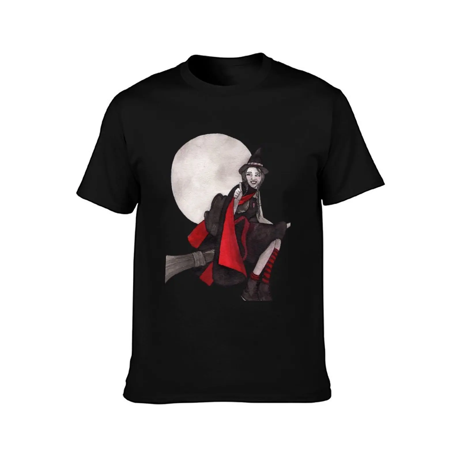 Fly Swiftly with The Worst Witch T-Shirt, Summer Casual Cotton Tee, Oversized Streetwear Tops, Vintage Graphic Print
