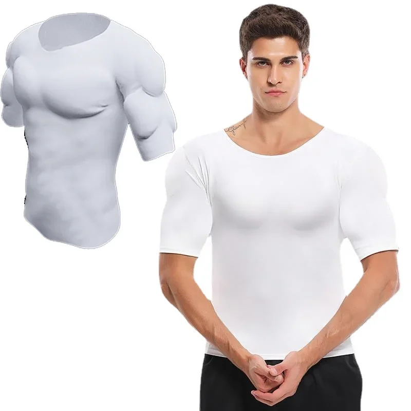 

Men Muscle Shaper ABS Invisible Pads Chest Tops Soft Protection Male Sponge Enhancers Undershirt Shapers