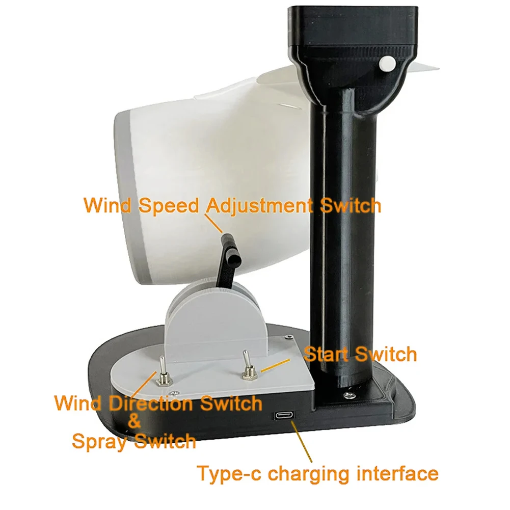 Bedside Table USB Humidifier Fan Stylish Airflow Fan With Light Usb Fan Aircraft Engine Design Tail Flame LED Light