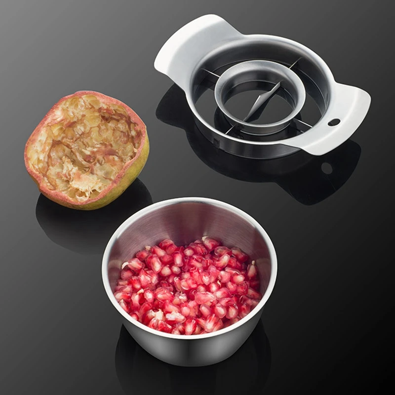 Pomegranate Peeling Artifact Deseeder Tool With Bowl Kitchen Juicers Peeler Convenient Stainless Steel Fruit Opener