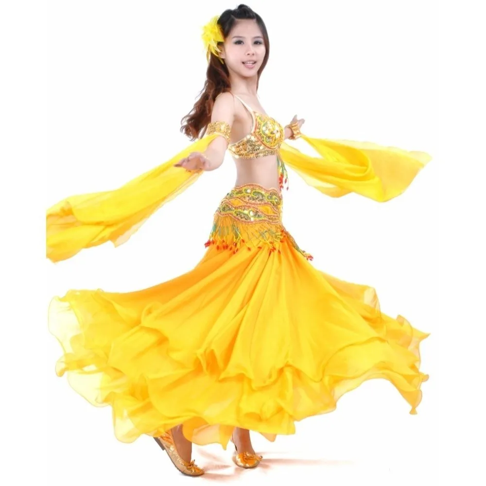 Double Cuff Belly Dance Cuffs Flowy Chiffon Drape 1PC Design Wrist Cuffs Accessories Rhinestone Embellished White Color
