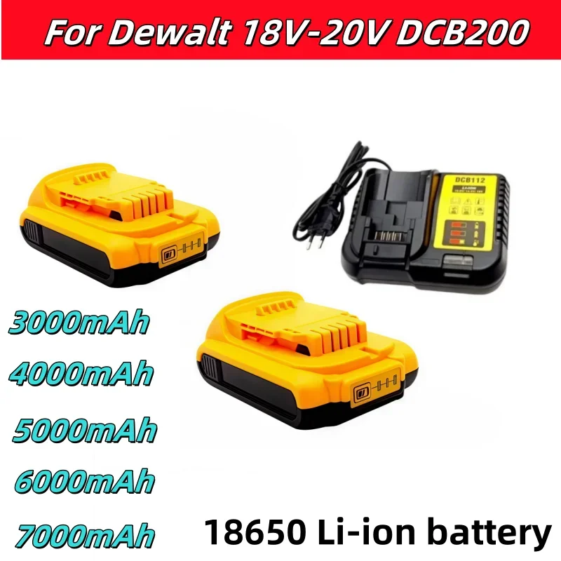 18V 7,0Ah lithiová baterie pro elektrické nářadí Dewait, dobíjecí, vhodné pro modely DCB200- DCB203- DCB206- DCB205- DCB204 - náhled 2