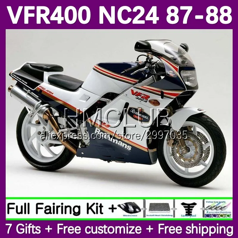 Fairings For HONDA VFR400 R V4 NC24 VFR400RR VFR400R 1987 1988 41No.35 dark blue RVF400R RVF VFR 400 R RR 400R CC 87 88 Body