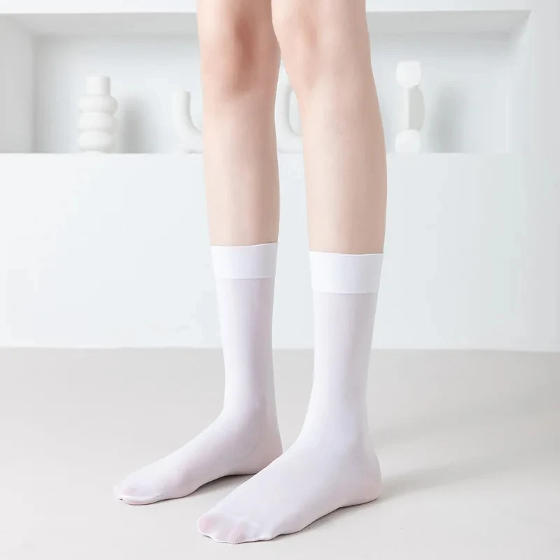 Solid Color JK Knee-High Socks (Black/White) image