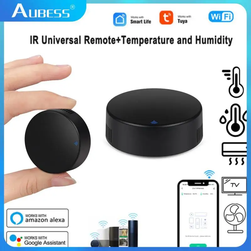 

Aubess Tuya WiFi Temperature Humidity Sensor IR Universal Remote Controller 3 In 1 Voice Control Work With Alexa Google Home