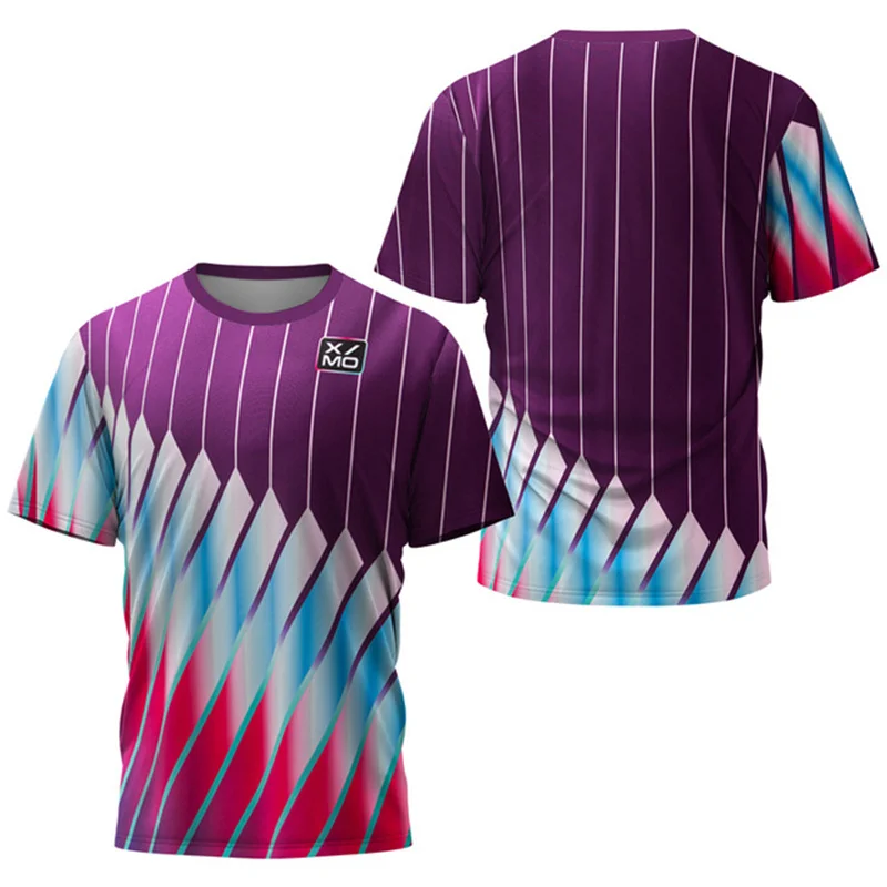 High Colored stripes Men Table Tennis T-Shirt Summer Tennis Badminton T-Shirt Top Tennis Club Quick Dry short sleeve man clothes