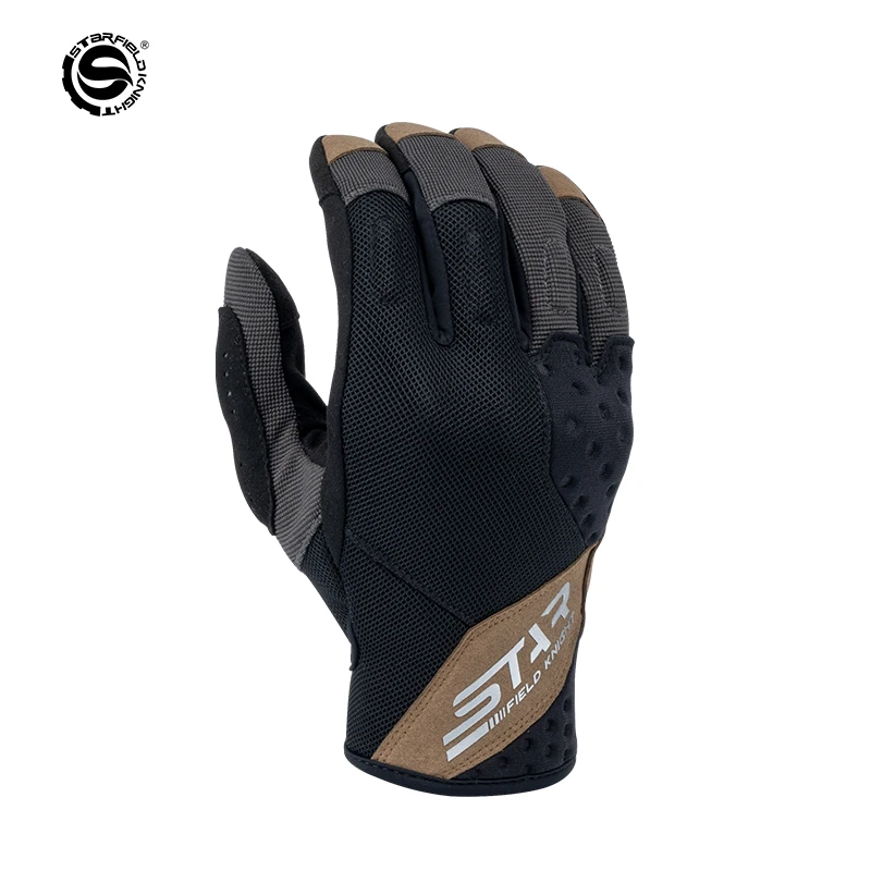 

Star Field Knight Brown Motorcycle Gloves Summer Breathable Non-slip Wear-resistant Cushioning Joint Protection Riding Equipment