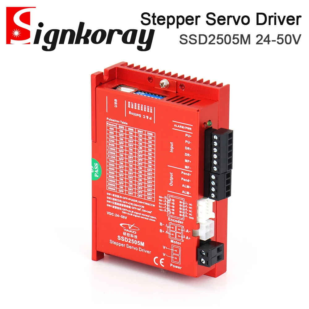 

SignkoRay YAKO 2Phase Closed Loop Stepper Servo Motor Driver SSD2505M 24-50VDC for CNC Router