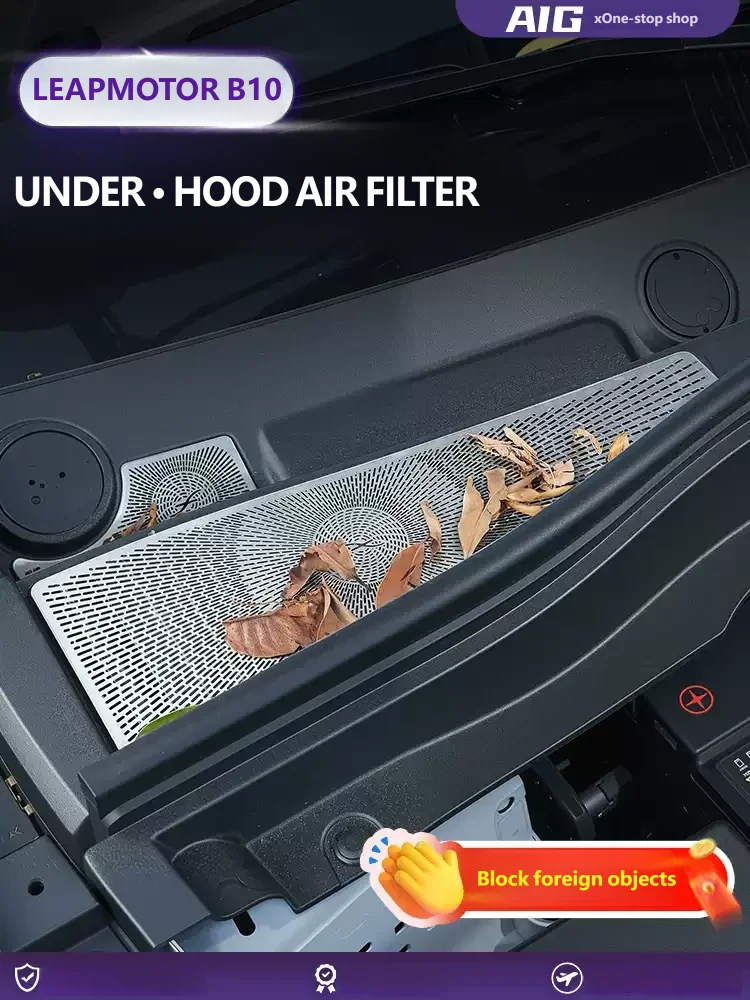 For LEAPMOTOR B10 2025 2026 Accessories Stainless Black Car Engine Air Intake Cover Automotive Sticker Cover Decoration Frame