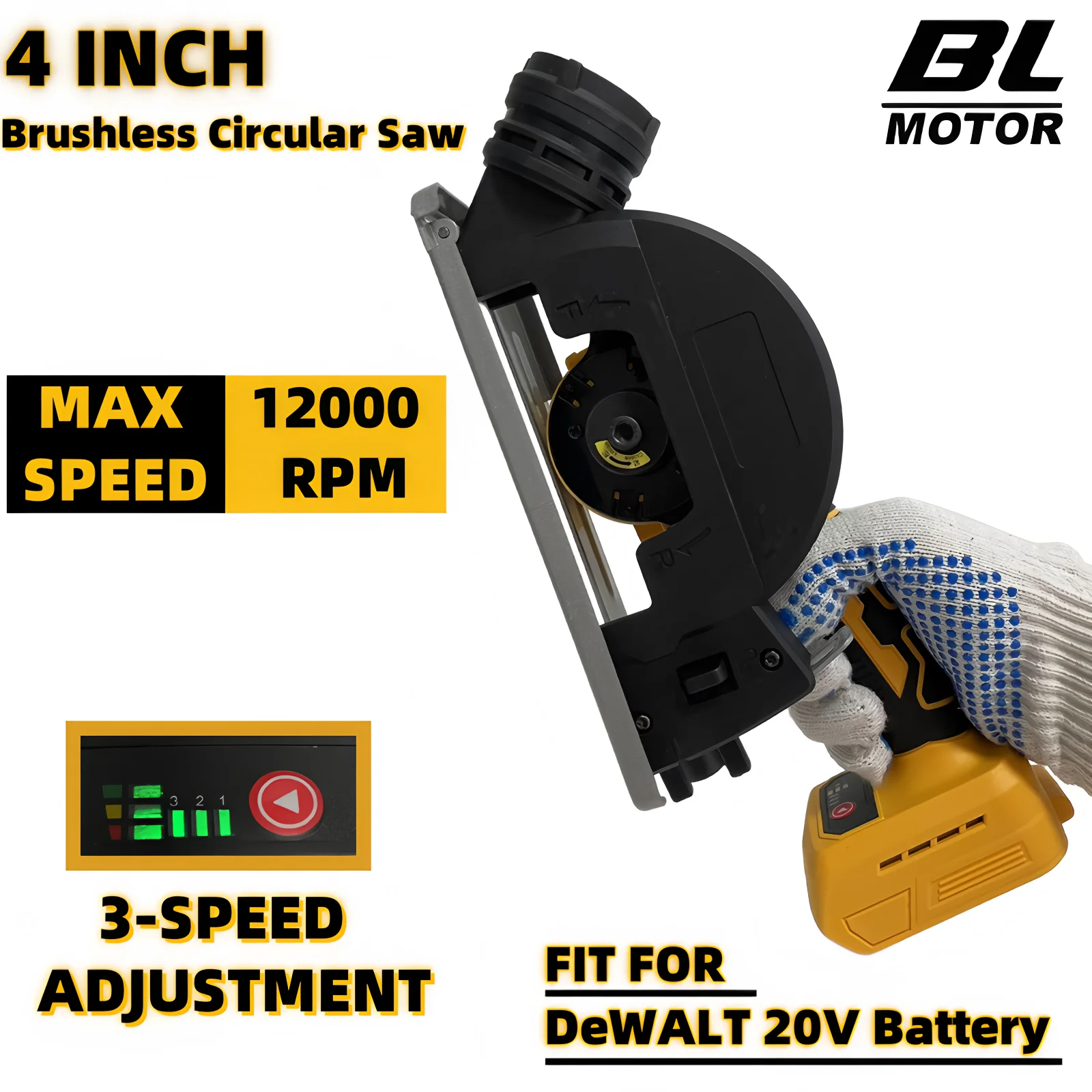 For DeWALT 20V Battery Brushless Angle Grinder 3 Speed Cutting Metal Grinder 4 Inch Cordless Mini CUT OFF Tool Hight Power Tool