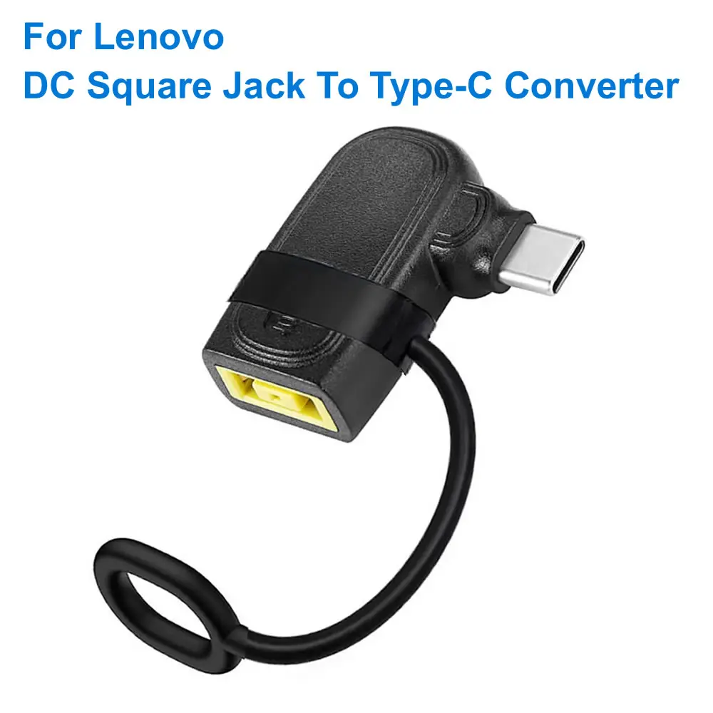 For Lenovo Square Jack Power To Type-C Converter 65W/100W PD Fast Charging DC Female Input to USB C Male Output PD Adapter