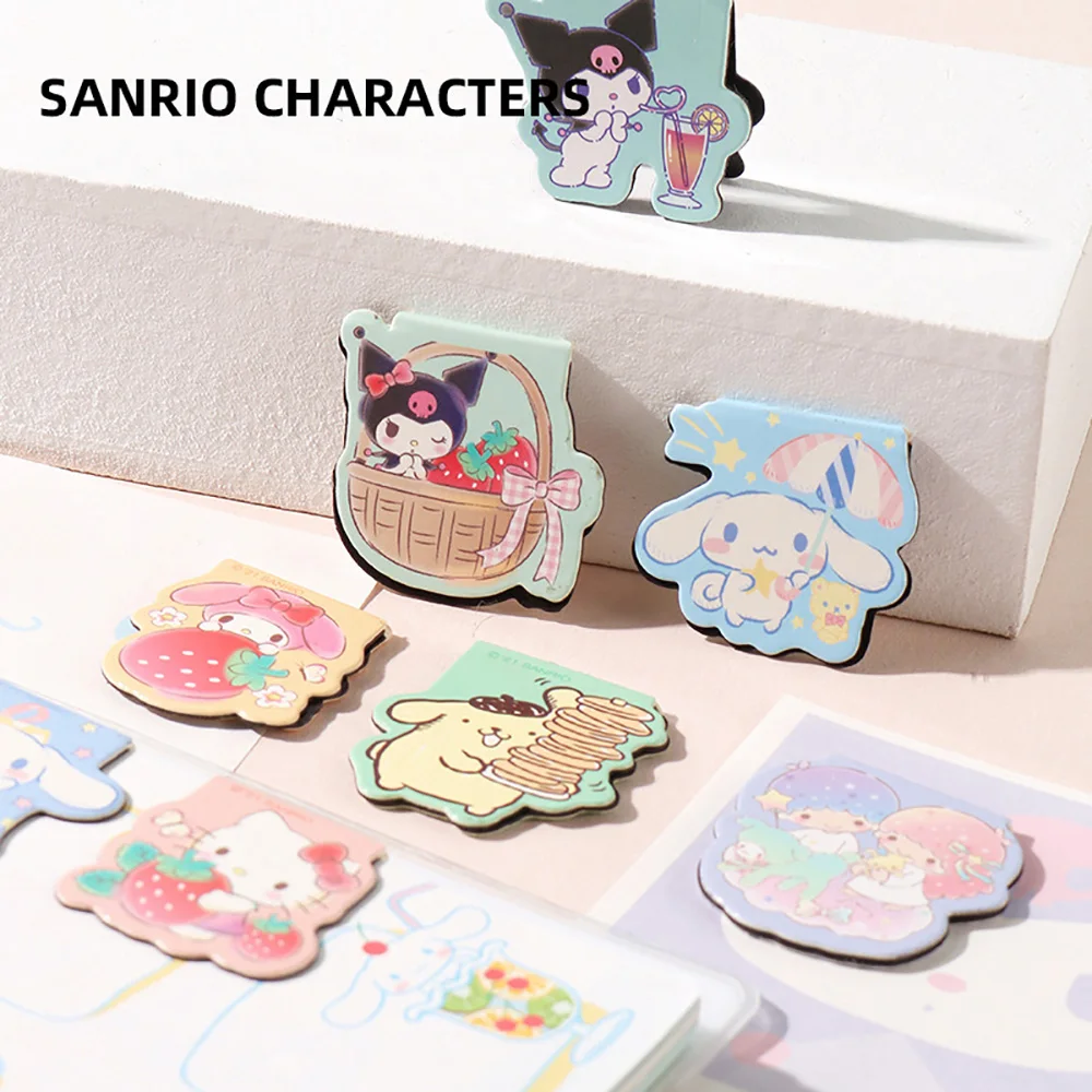 4PCS/Set Sanrio Cartoon Magnetic Bookmark Children\'s Stationery School Office Supplies Kawaii Anime Notepad Index GiftFor Friend