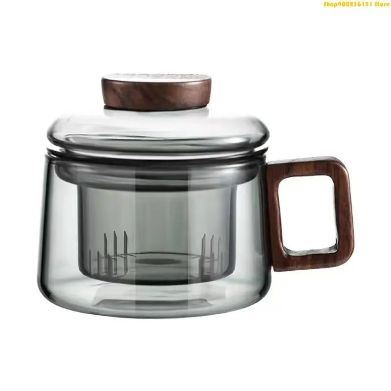 G92C Premium Thermal Shock Resistant Glass Mug With Cover And Natural Handle Elegant Beverage Drinkware