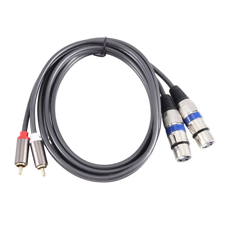 B29C-Hifi Audio Cable 2 Rca Male To Xlr 3 Pin Female Mixing Console Amplifier Dual Xlr To Dual Rca Shileded Cable 1.5M