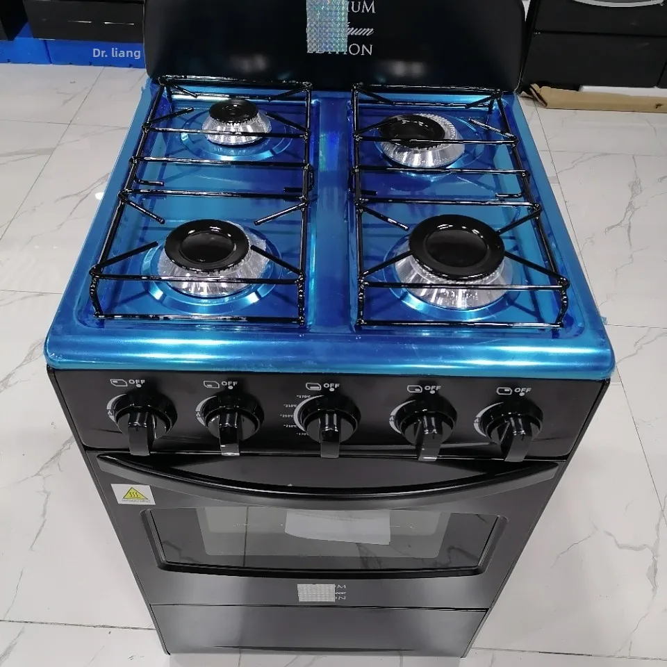 Gas Cooker with Oven Vertical Conjoined Stove Lighter 4 Burner Gas Plus 500mm Wide Cooking & Baking