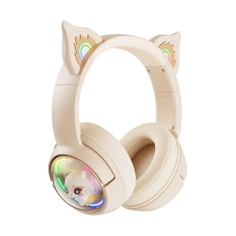 

Wireless Headphone Glowing Kids Headset With Microphone Noise Reduction Earphones Quality Sound Effect For Computer And Game