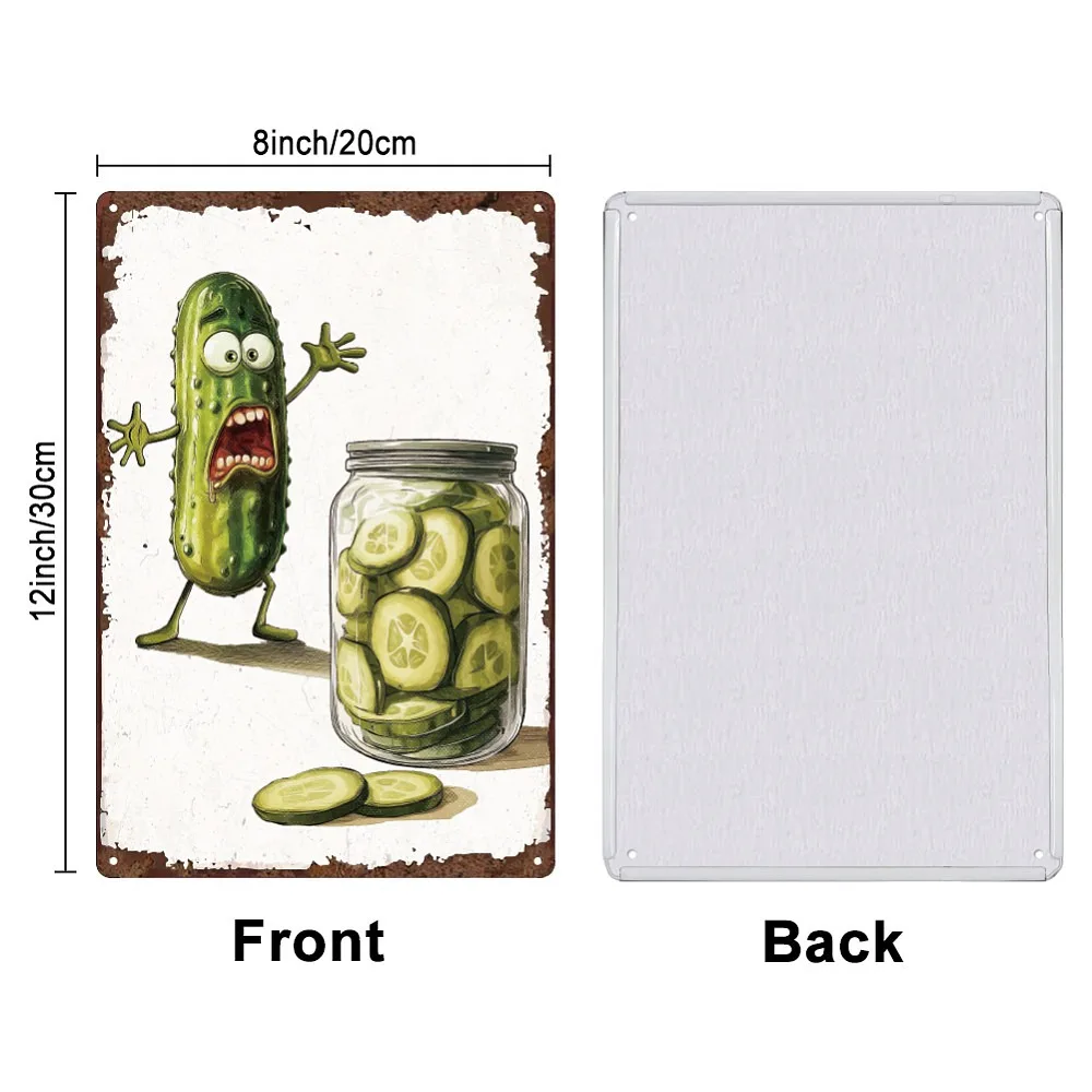 Vintage Metal Tin Sign Iron Wall Decor for Bars Restaurants Cafe Pubs Rectangle Sour Cucumber 300x200x2.2mm