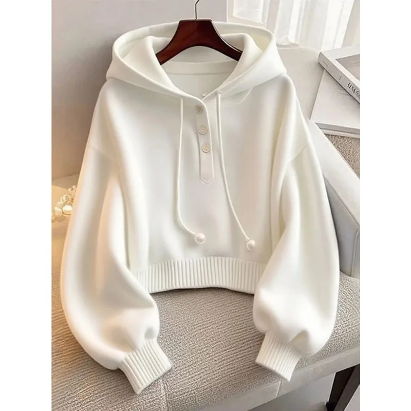 2026 خريف/شتاء جديد وصول المرأة هوديي جودة عالية الصلبة مقنعين البلوز الفاخرة المنزل في الهواء الطلق بلوزة عصرية غير رسمية #2