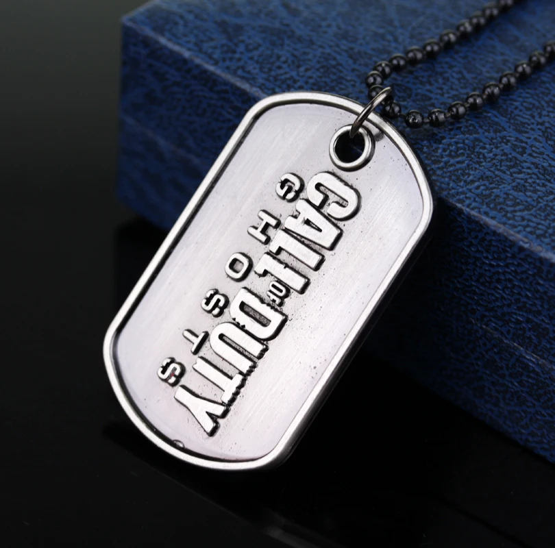 Call of Duty Necklace COD Military Ghosts Dog Tag Charm Pendant Keyring Duty Metal Keychain for Men Jewelry Gifts