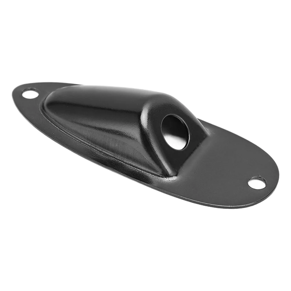 Premium Metal Guitar Jack Plate Oval Shape Black Electric Guitar Output Jack Guitar Input Jack Socket Bass Guitar