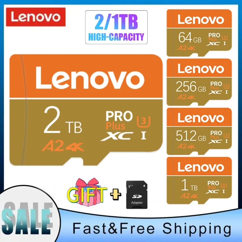 Lenovo 1TB A2 Micro TF SD-карта памяти, 128 ГБ, 512 ГБ