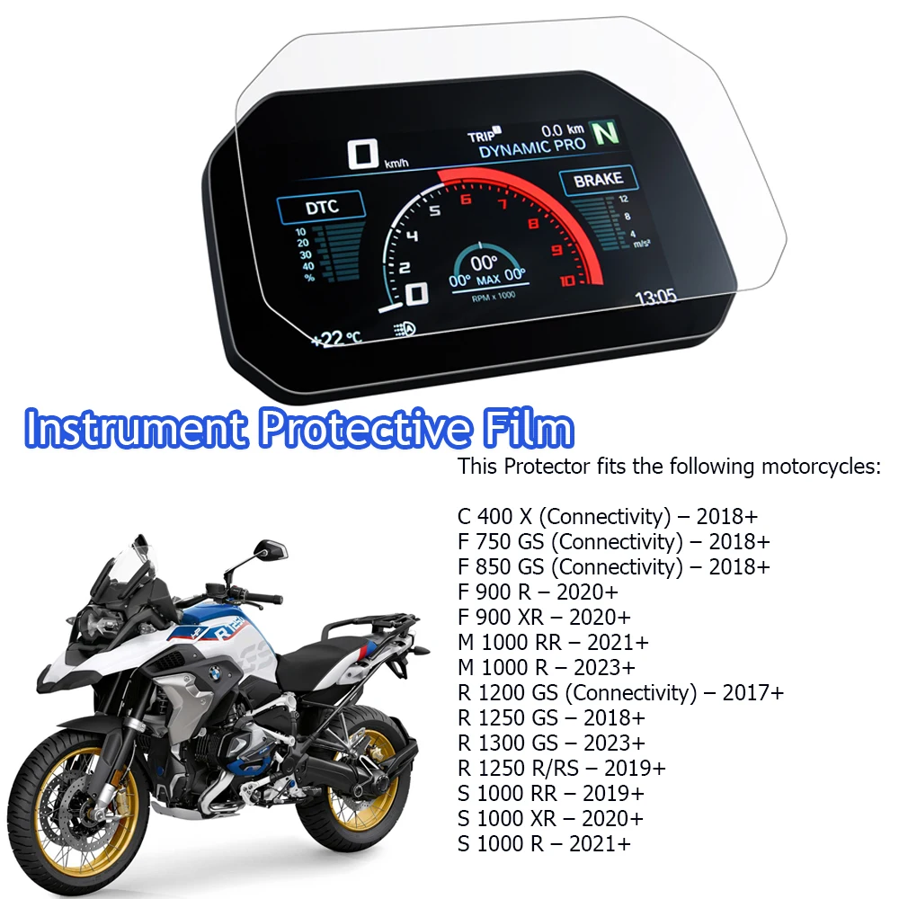 For BMW R1250GS M1000RR F750GS F850GS R1300GS Protector R1200GS ADV R1250RS Instrument Screen R1250R Cluster Scratch TPU Film