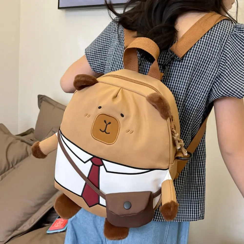 Large Capacity Capybara Backpack Children Bag Travel Backpack Laptop Backpack Nylon Knapsack Bag Book Bags Birthday Gifts