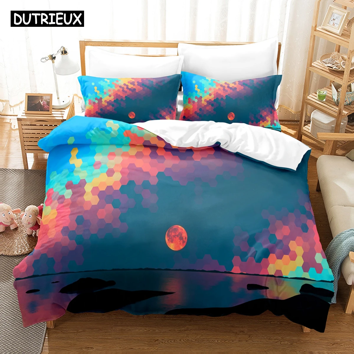 

3D Digital HD Printing Of Four Bedding Sets And Three Sets Of Winter Beddings Quilt Covers Bed Sheets And Pillowcases Geometry