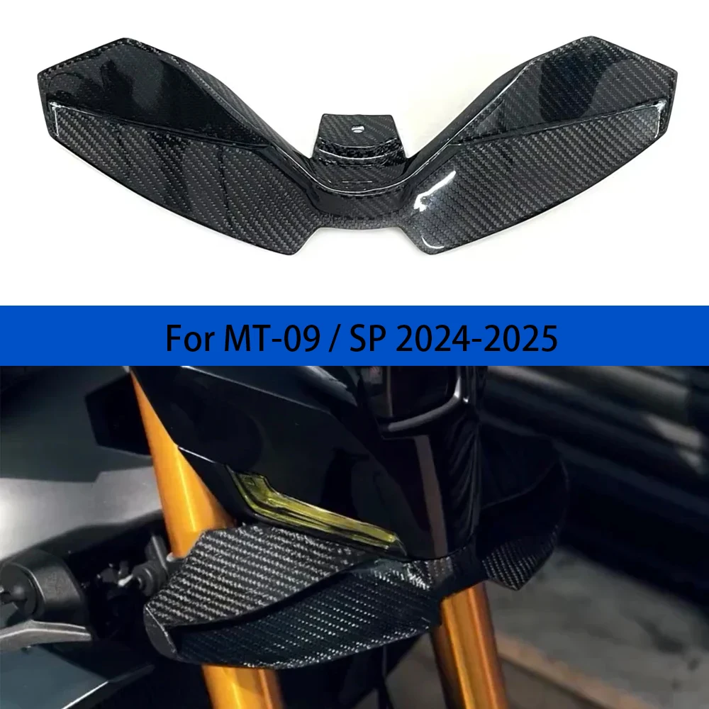 

100% Carbon Fiber Motorcycle Front Spoiler Sport Downforce Naked Wing Deflector For Yamaha MT-09 SP 2024-2025