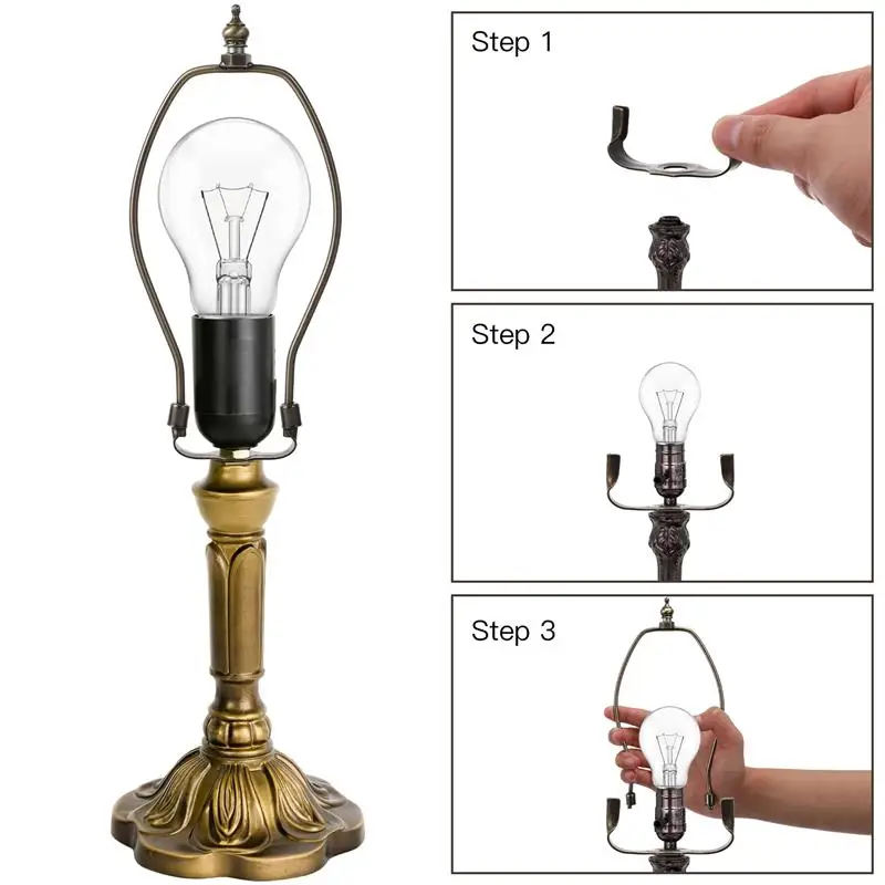 Imagem -02 - Abajur para Lâmpada de Mesa Luminária de Chão de 6-9 Polegadas Suporte de Harpa Suporte de Sombra Acessórios de Substituição de Iluminação Diy