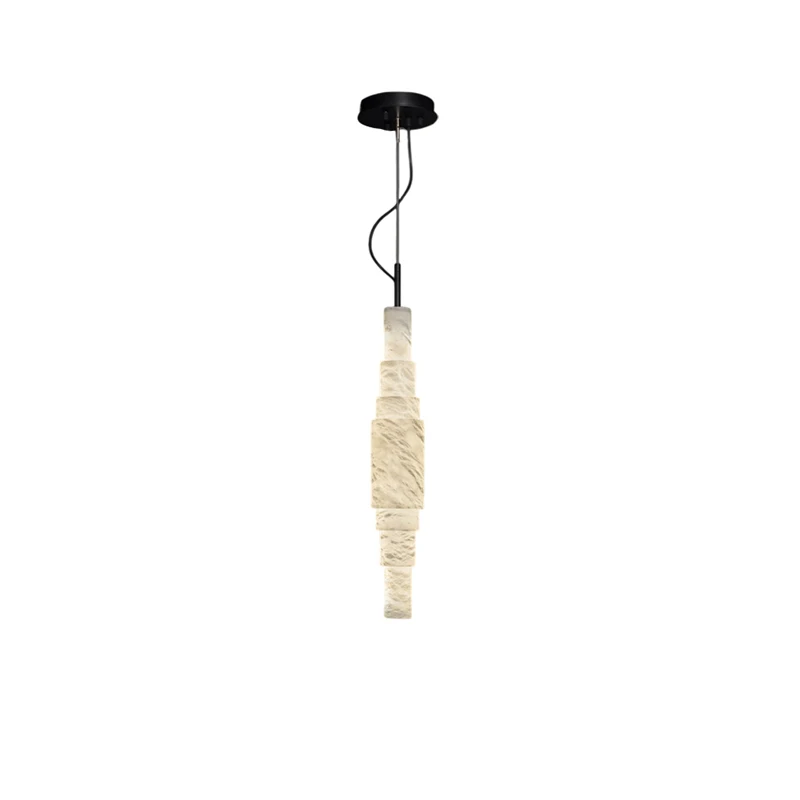 

Dimmable Hand-Carved Natural Marble shade Chandelier Lighting,Hanging Lamps Suspension For Staricare Dining room Pendant