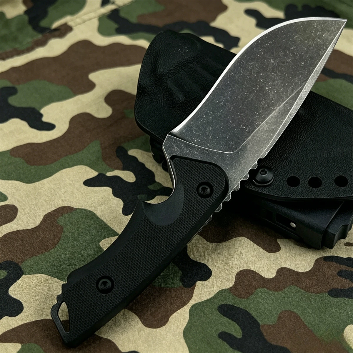 All-Purpose Outdoor Full Tang Fixed Knife - 7Cr13MoV Durable Blade, Grip-Friendly G10 Handle – Camping Hiking Survival Gear