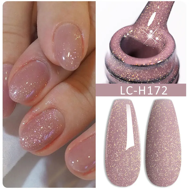 LILICUTE 7ml Rose Gold Glitter Kleur Gel Nagellak Langdurige Sprankelende Lente Zomer Losweken Nail Art Base Top jas UV Gel